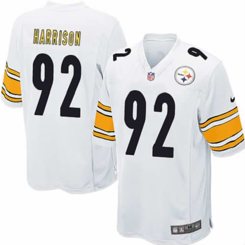 Men Pittsburgh Steelers #92 Harrison Nike White Game NFL Jersey